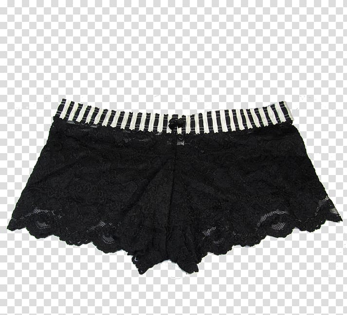 Shorts Skirt Black M, article lace stripe transparent background PNG clipart