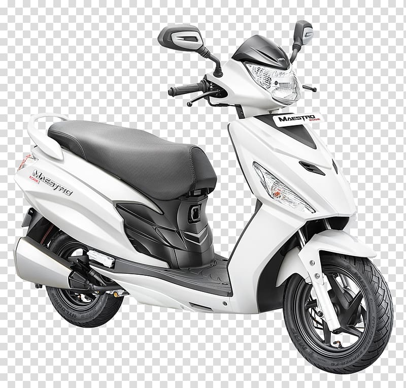 white and black motor scooter, Scooter Hero Maestro Honda Activa Hero MotoCorp Auto Expo, motorbike transparent background PNG clipart
