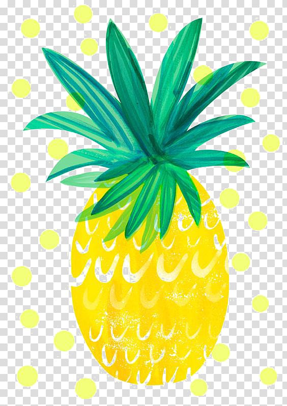 Yellow pineapple illustration, Pineapple Printing ...