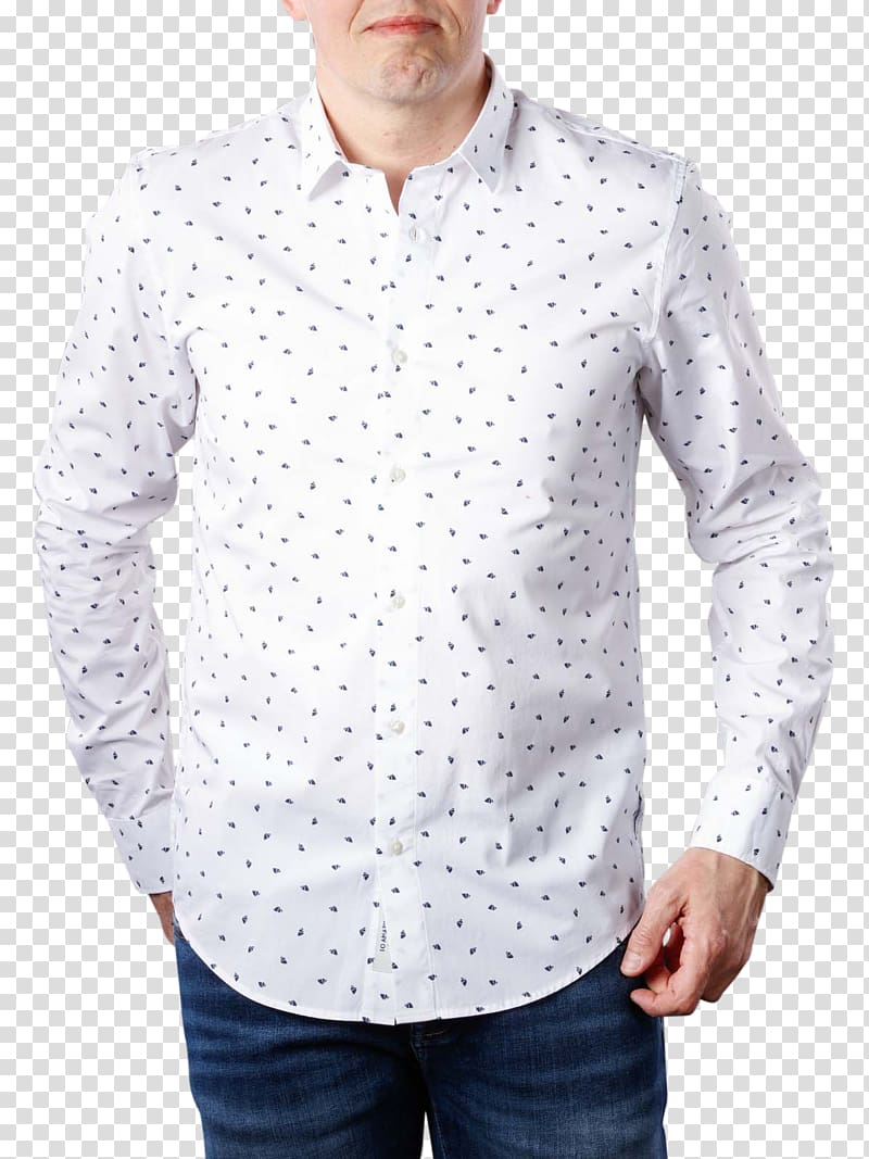 Long-sleeved T-shirt Long-sleeved T-shirt Scotch & Soda, denim white shirt transparent background PNG clipart