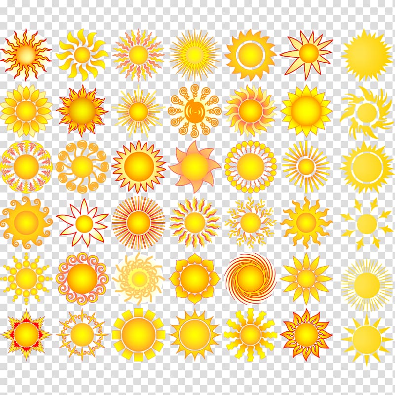 Sun , sun elements collection transparent background PNG clipart