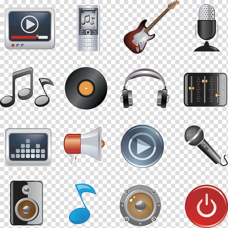 Microphone Recording studio Icon, Hand-painted musical instrument microphone speaker transparent background PNG clipart