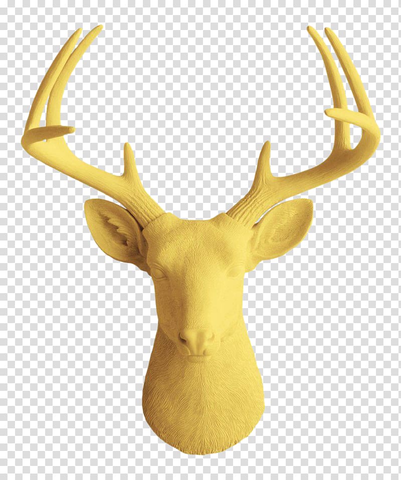 White-tailed deer Wall decal Decorative arts, large deer head transparent background PNG clipart