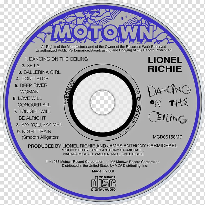 Compact disc Dancing on the Ceiling Can't Slow Down Phonograph record The Definitive Collection, lionel richie transparent background PNG clipart