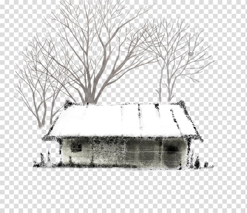 Winter Tree, Winter House with trees creatives transparent background PNG clipart