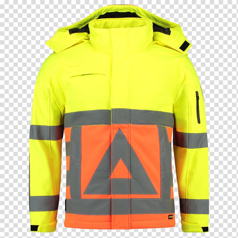 Jacket Workwear Hard Hats Traffic guard Softshell, soft yellow transparent background PNG clipart