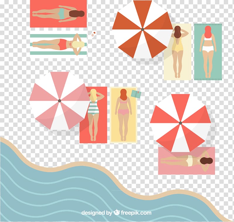 Beach Euclidean , A plan view of the beach sunbathing material ed, transparent background PNG clipart
