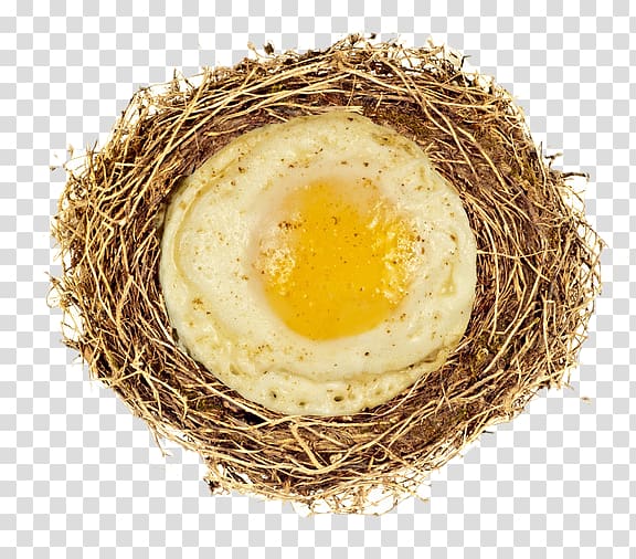 Fried egg Nest , Creative fried egg in the nest transparent background PNG clipart