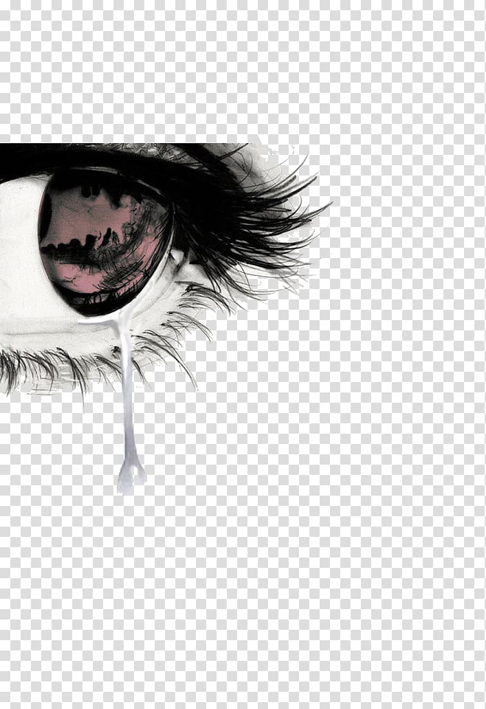 sketch of an eye with tears clipart