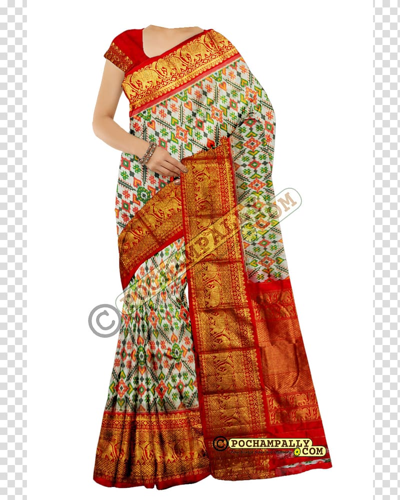 Pochampally Saree Silk Ikat Kanchipuram Sari, others transparent background PNG clipart