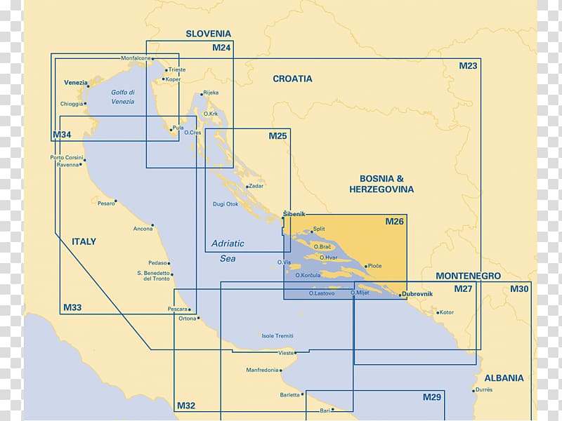 Imray Chart M32: Adriatic Italy (South) Map Elevation Water resources Book, map transparent background PNG clipart