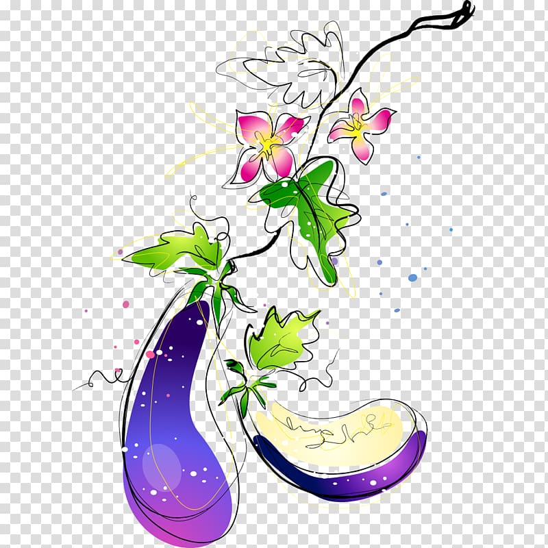 Painting Eggplant Vegetable Illustration, Figure painted eggplant transparent background PNG clipart