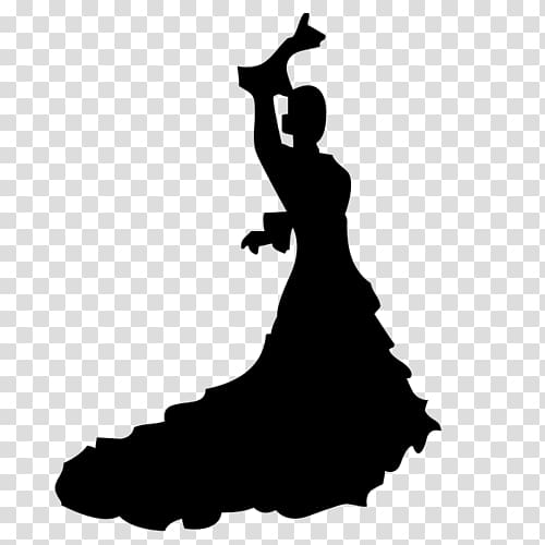 Flamenco Dancer Silhouette Drawing, Silhouette transparent background PNG clipart