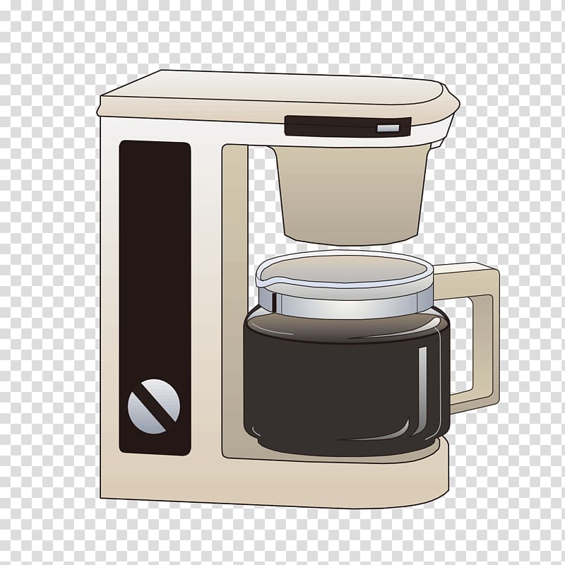 Coffeemaker Coffee cup Kettle, Hand-painted coffee machine transparent background PNG clipart