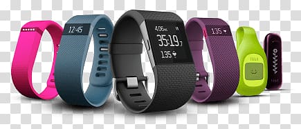 assorted-color Fitbit activity trackers, Collection Of Fitbit Devices transparent background PNG clipart