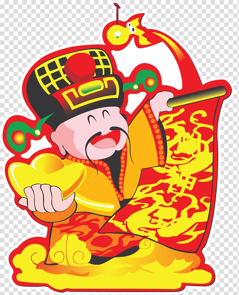 Caishen Chinese New Year Animation , count down 5 days with an hourglass transparent background PNG clipart