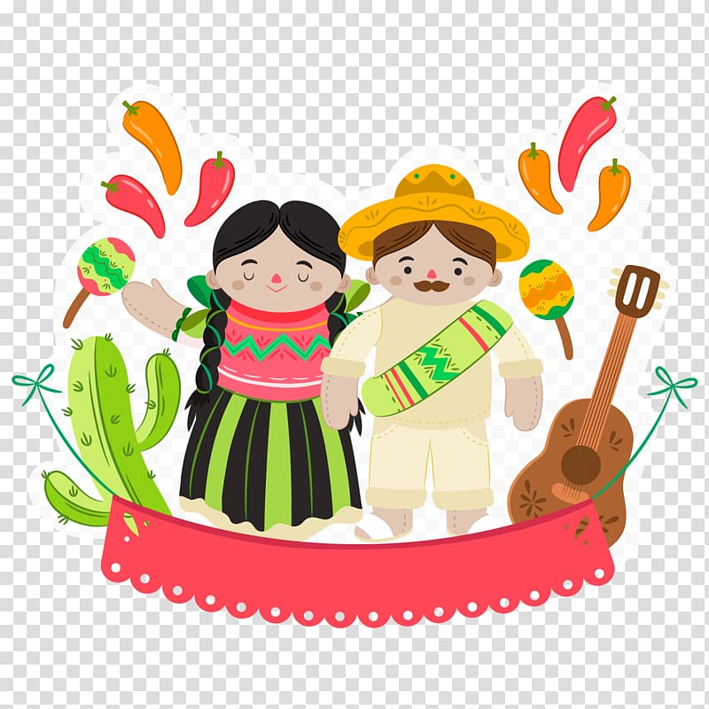 couple wearing traditional dress , Mexico City Euclidean Plane Icon, Mexican transparent background PNG clipart