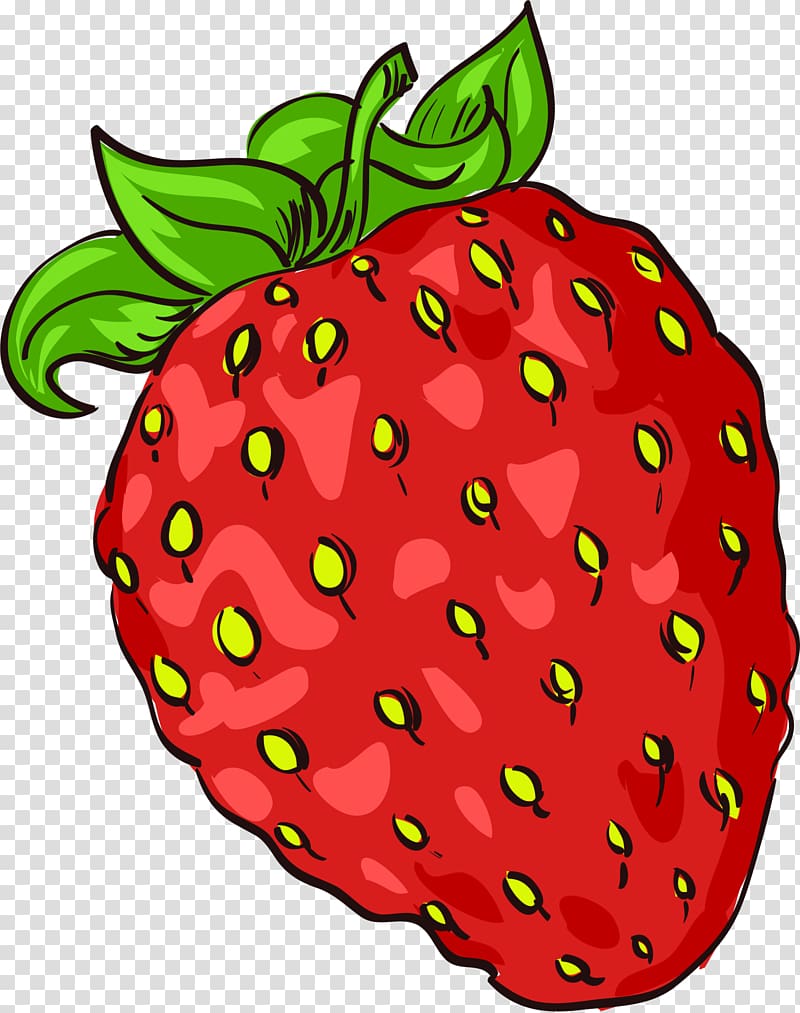 Strawberry Accessory fruit Cartoon, Red cartoon strawberry transparent background PNG clipart