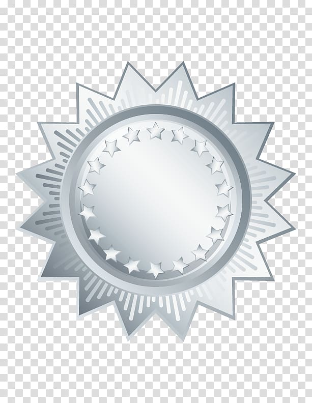 silver star badge transparent background PNG clipart