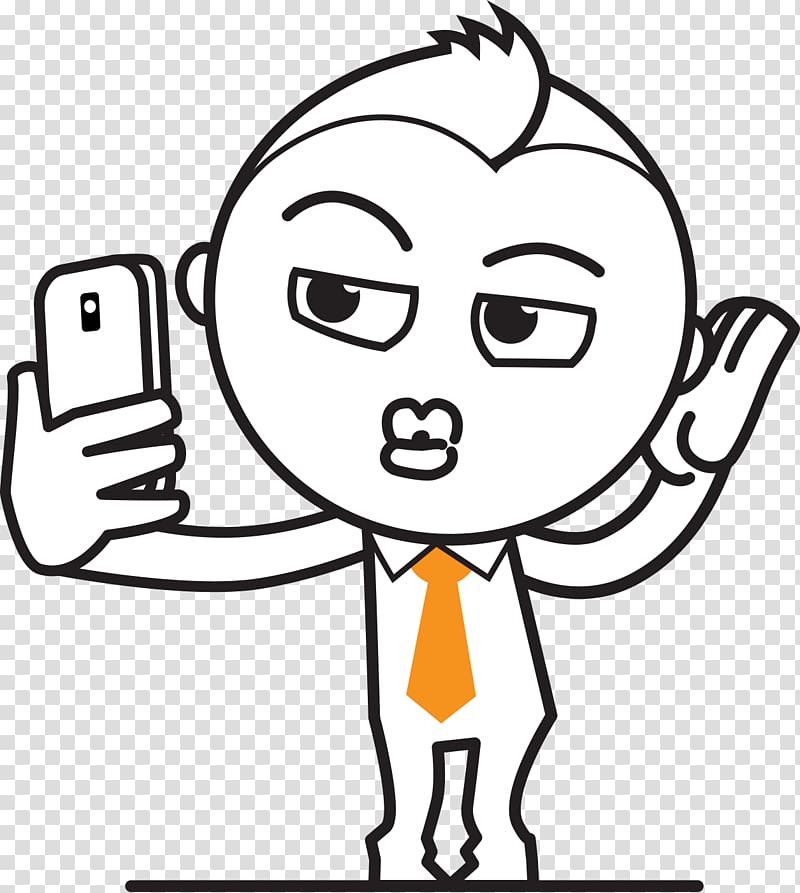 White-collar worker Cartoon Illustration, Artwork cartoon painted orange tie collar transparent background PNG clipart