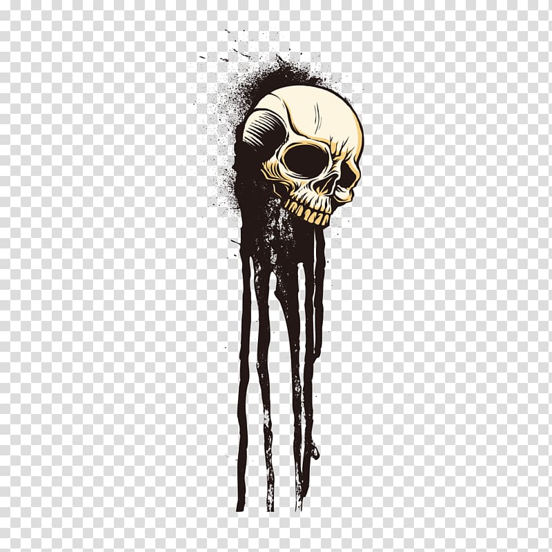 skull logo, T-shirt Skull Drawing Ink Skeleton, Ink cranial skeleton diagram transparent background PNG clipart