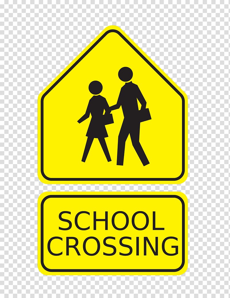 Pedestrian crossing School Traffic sign Crossing guard Road, sign board transparent background PNG clipart
