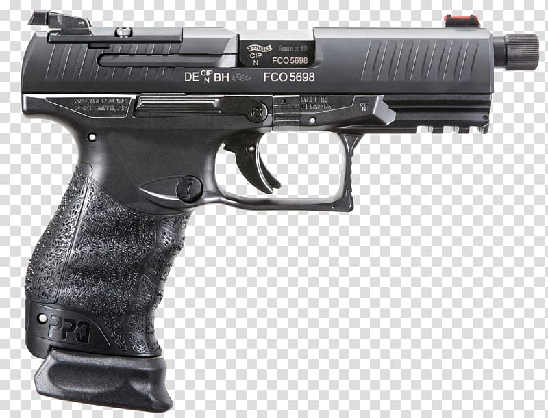 Walther PPQ Carl Walther GmbH 9×19mm Parabellum Walther Handguns Firearm, Handgun transparent background PNG clipart