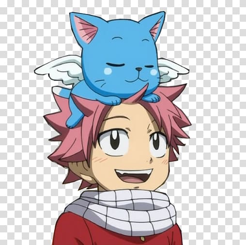 Natsu Dragneel Happy Juvia Lockser Fairy Tail Anime, happy transparent background PNG clipart