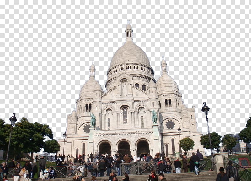 Sacrxe9-Cu0153ur, Paris Montmartre Sacred Heart Cathedral Basilica Byzantine architecture, Sacred Heart Cathedral transparent background PNG clipart