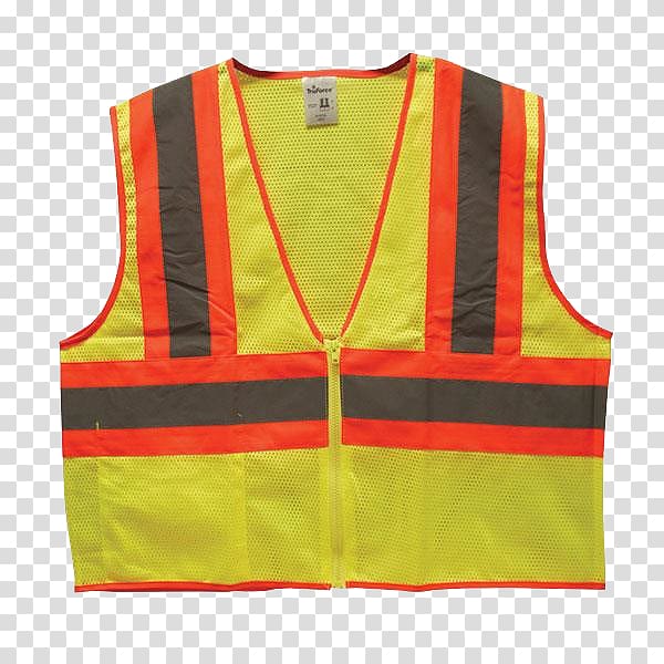 Gilets High-visibility clothing Construction site safety Personal protective equipment, safety vest transparent background PNG clipart