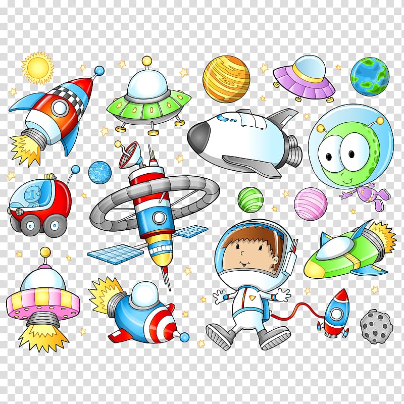 Spacecraft Outer space Astronaut , Space elements transparent background PNG clipart