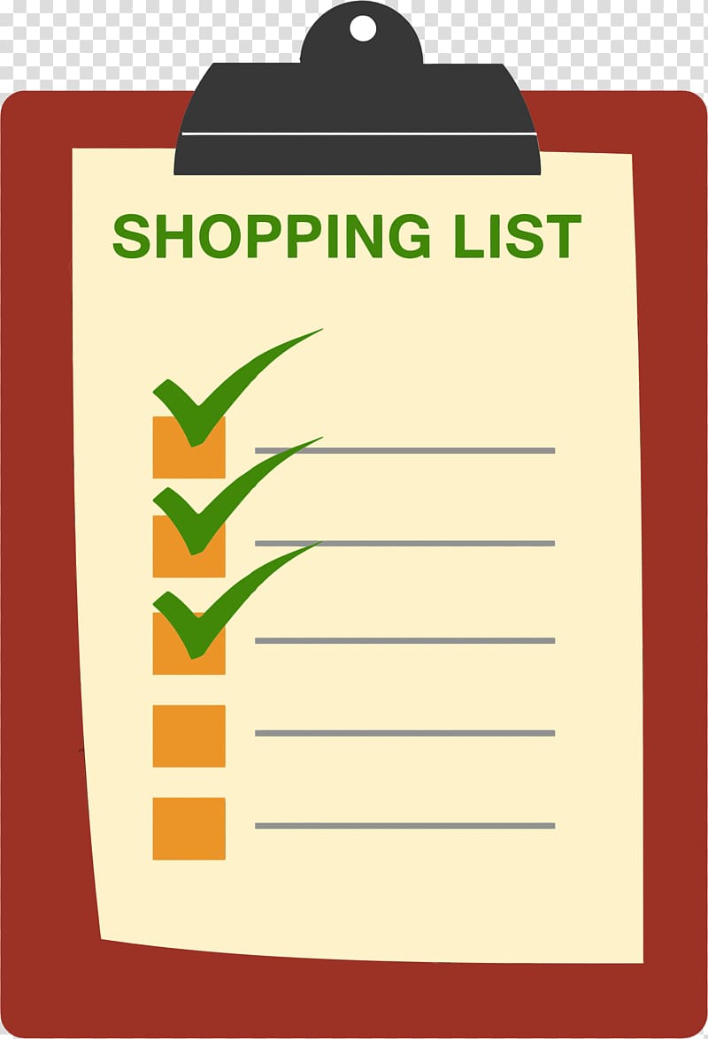 Shopping list Grocery store , List transparent background PNG clipart