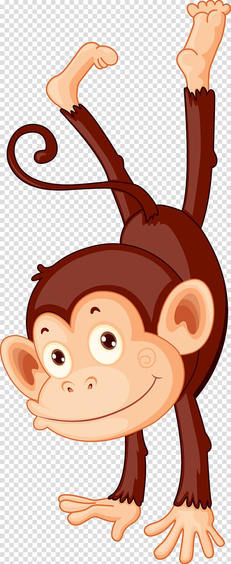 Baboons Monkey Crab-eating macaque Illustration, Hand-painted monkey transparent background PNG clipart