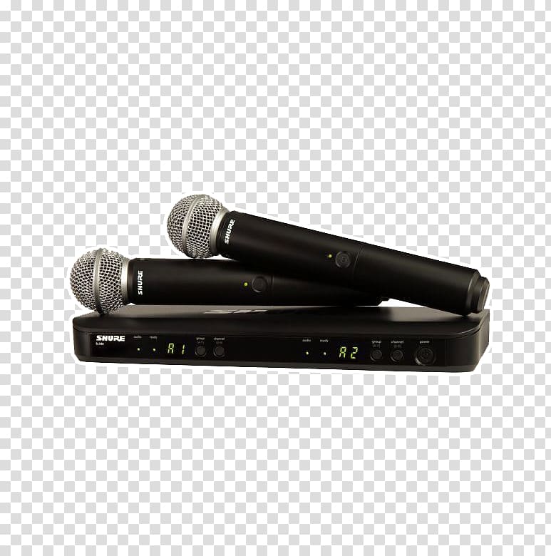 Shure SM58 Wireless microphone, microphone transparent background PNG clipart
