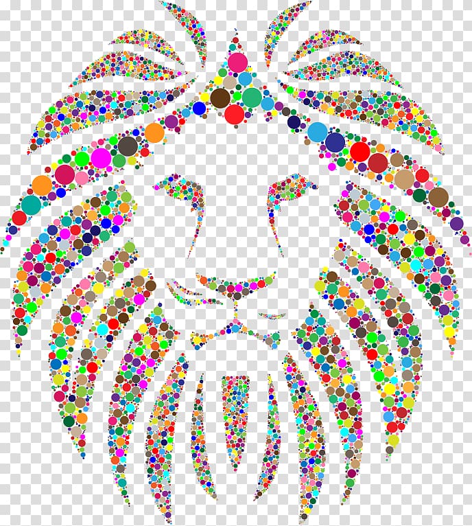 Lionhead rabbit Roar , colourful background transparent background PNG clipart