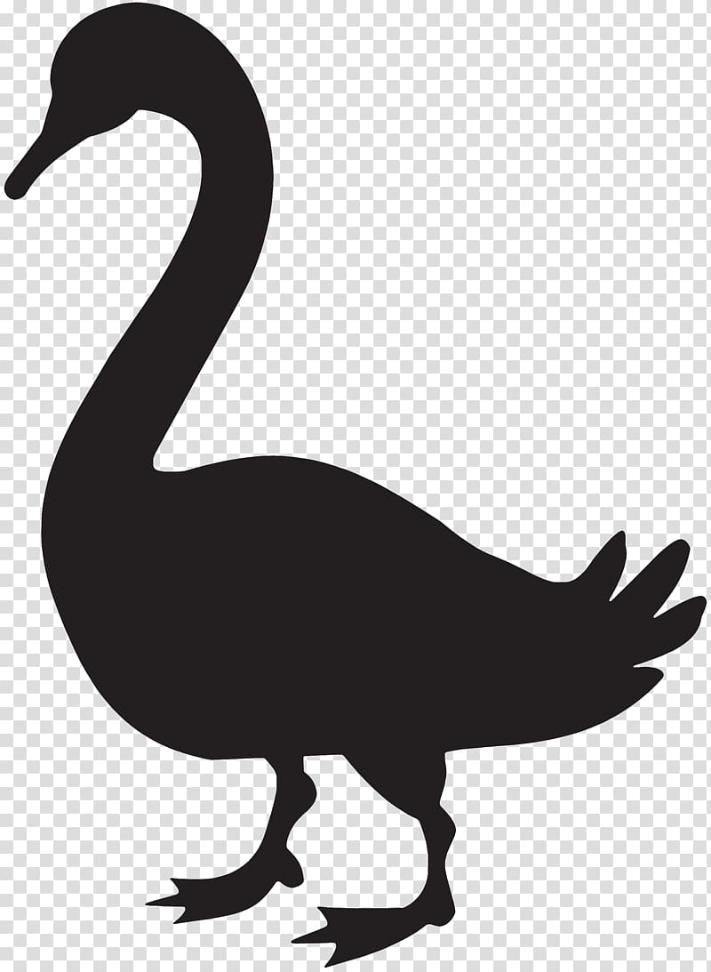 black duck illustration, Goose Duck Silhouette , Goose Silhouette transparent background PNG clipart