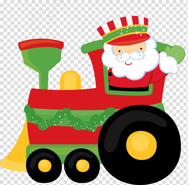 Santa Claus Train Christmas , santa claus transparent background PNG clipart