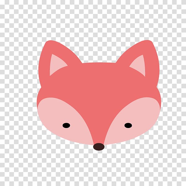 Red fox Art , Pink Fox transparent background PNG clipart