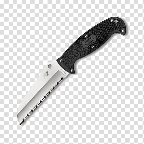 Pocketknife Spyderco Serrated blade, knife transparent background PNG clipart