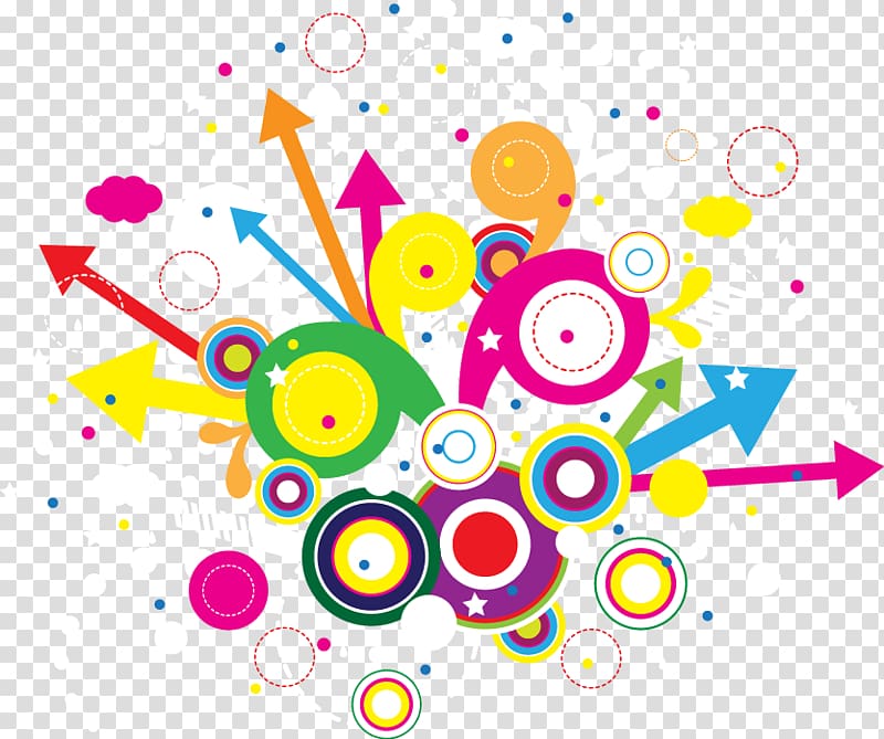 assorted-color art, Party Euclidean , Abstract colored circles arrow pattern transparent background PNG clipart