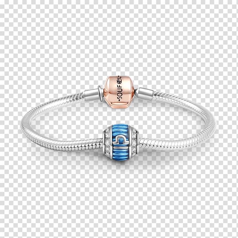 Charm bracelet Pandora Bangle Silver, hanging beads transparent background PNG clipart
