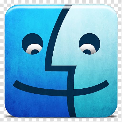 Mac OS logo illustration, blue symbol font, Dock Finder Alt transparent background PNG clipart