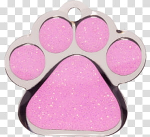 THE BOW WOW Color Pet tag Brass, pink glitter transparent background PNG clipart thumbnail