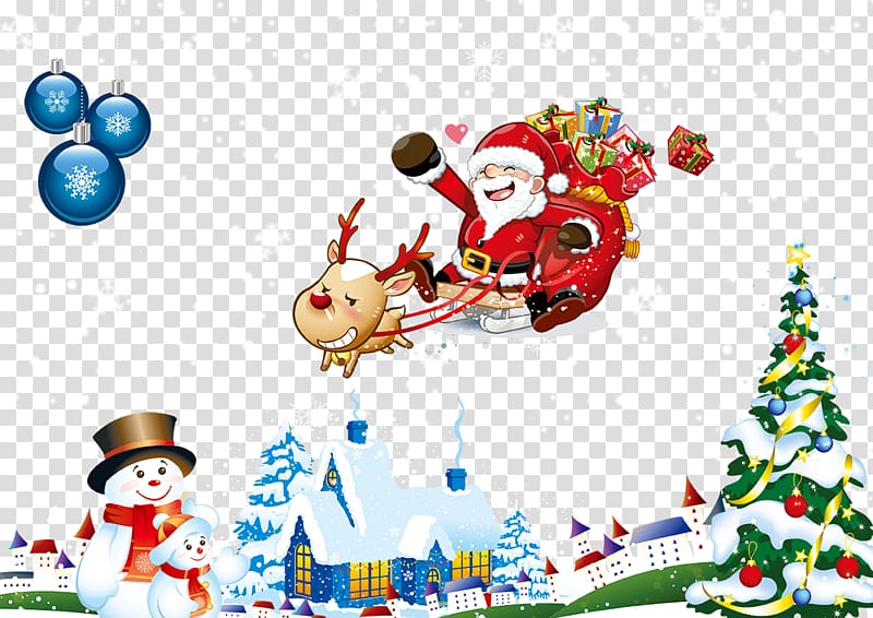 Santa Claus Christmas gift Christmas ornament, Merry Christmas transparent background PNG clipart