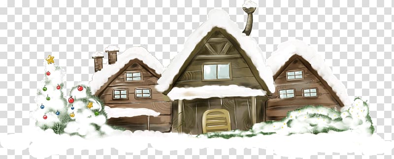 winter snow tree house transparent background PNG clipart