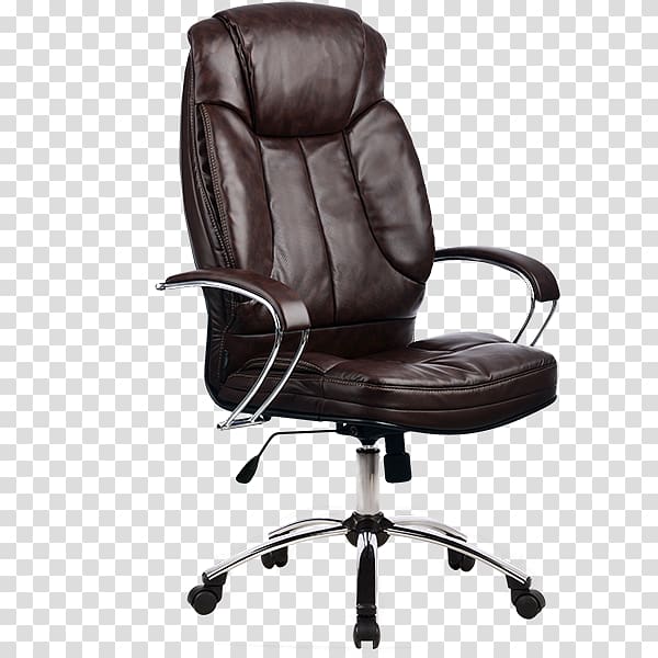 Office & Desk Chairs Swivel chair Artificial leather, chair transparent background PNG clipart