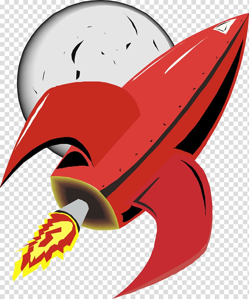 Cartoon Aircraft Airplane , Red rocket material Cartoon transparent background PNG clipart