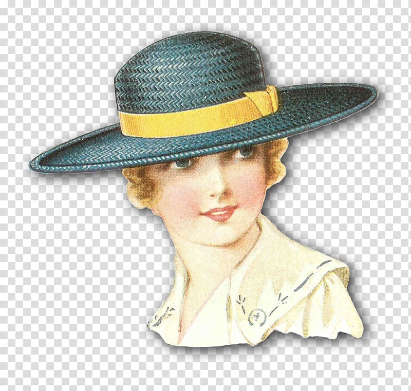 Edwardian era Woman Hat , vintage transparent background PNG clipart