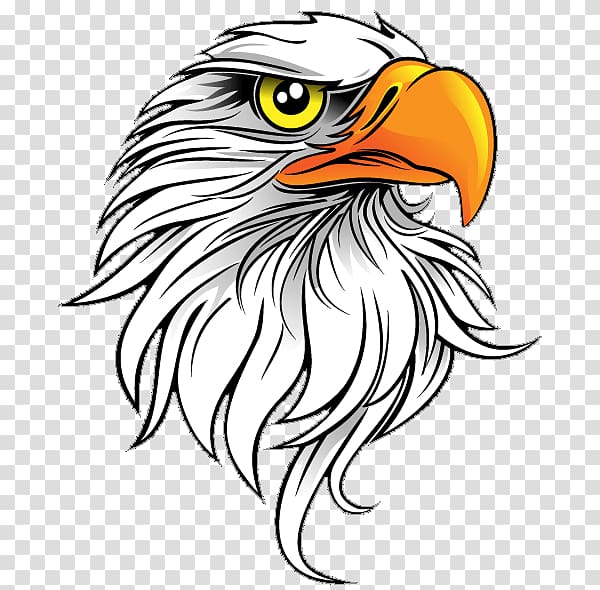 american eagle head clipart bw