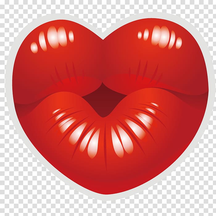 Heart Kiss , Art Lips transparent background PNG clipart